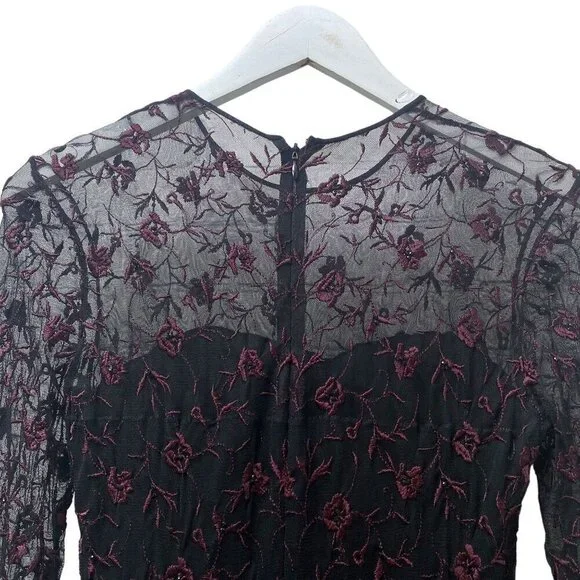 PAMELA DENNIS Couture Silk Evening Gown Sz 10 Formal Long Dress Burgundy Black - Picture 8 of 16